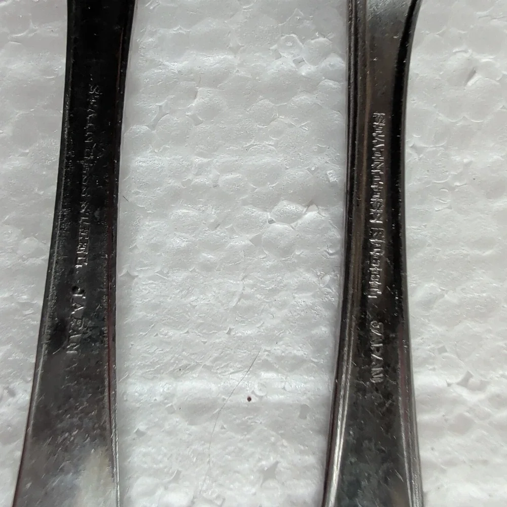 Vintage 1970s Japan Flower Girl Child Fork Spoon Set Youth Flatware Cute MCM - Picture 5 of 6